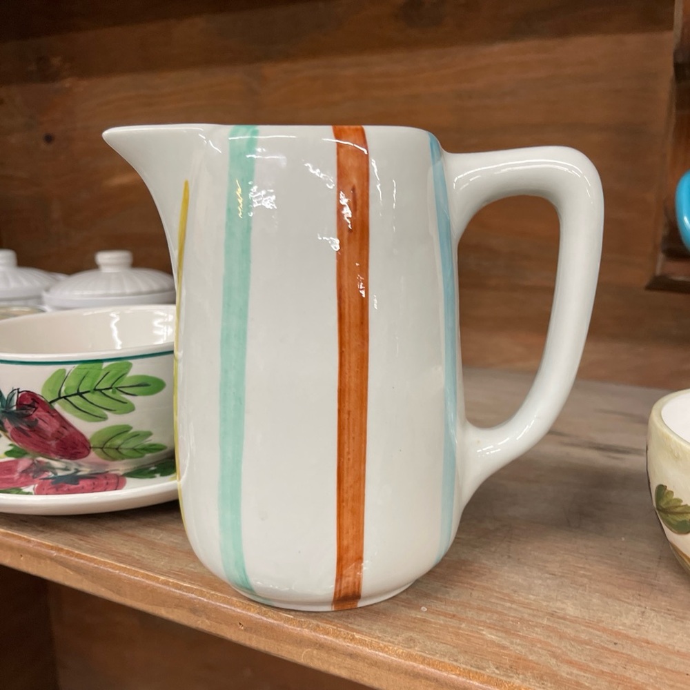 Vintage DE SPHINX PARAFEU Striped Pitcher Handcrafted in Holland